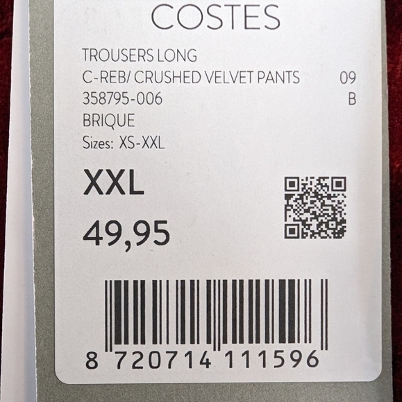 RED Velvet Wide leg slouch Boho pants, by COSTES rebel Europe. New, Sz X… - Picture 9 of 15